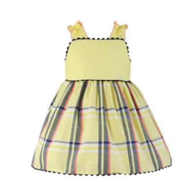  Yellow Dress with Blue Details for Girls